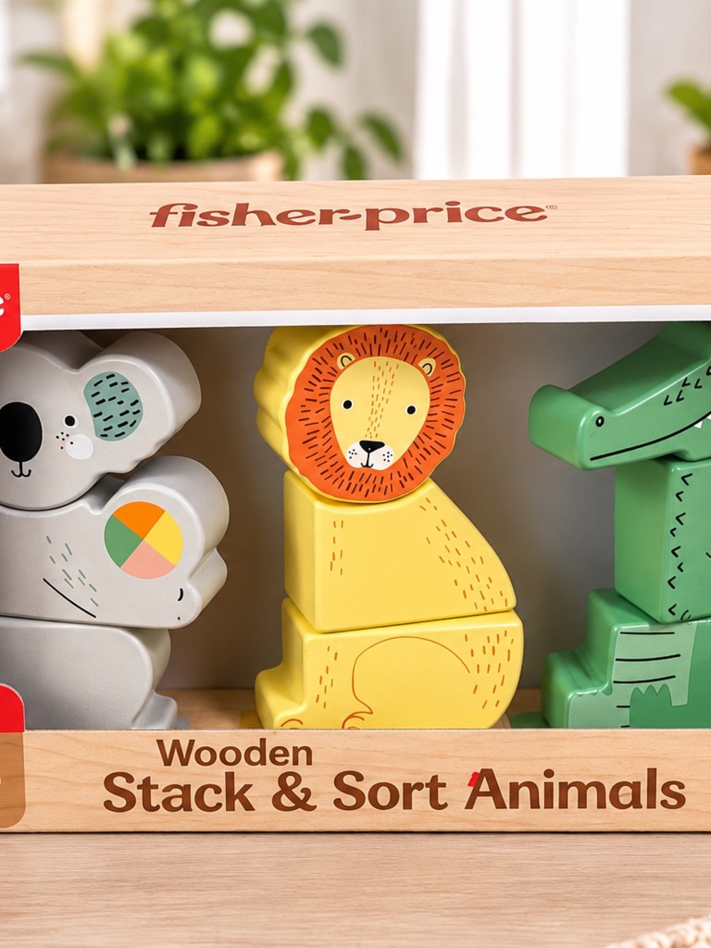 Fisher-Price Yellow Lion Wooden Stack & Sort Set